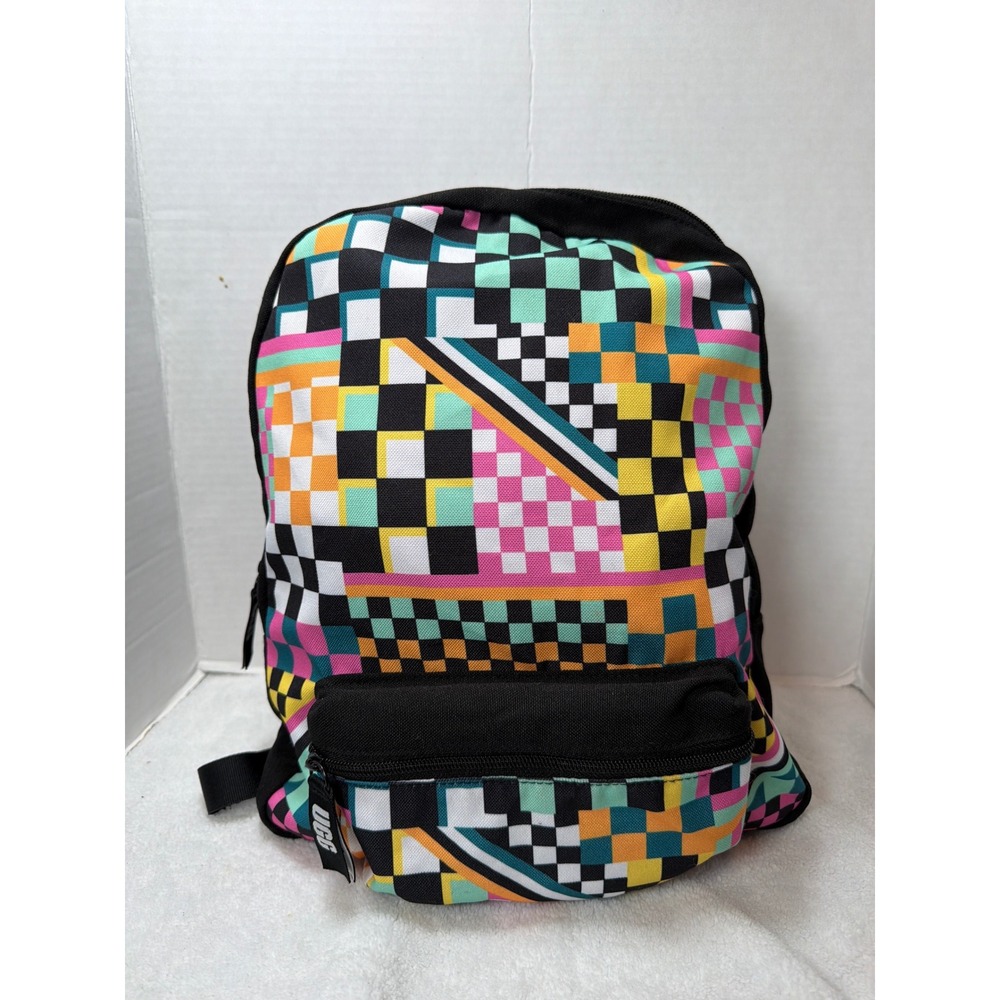 NWOT UGG Backpack Multicolor Geometric Checkered Recycled Polyester Bag Skater